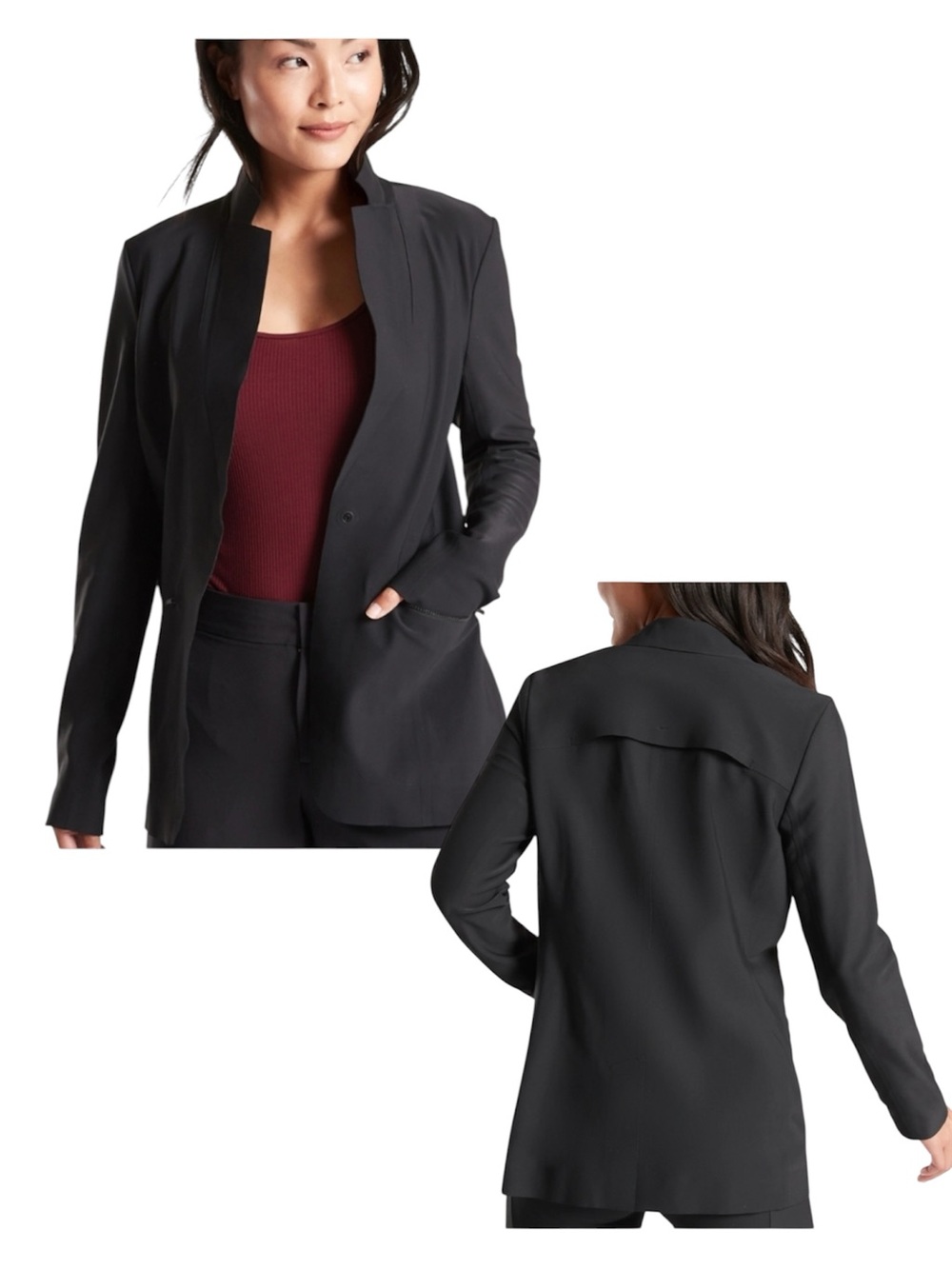 Athleta Interstellar Blazer Black Size 2 EuroLuxe Stretch Jacket